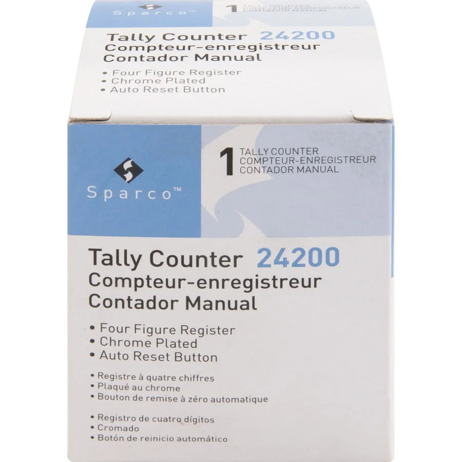 Sparco Tally Counters: 4-Digit Finger Ring for Desktop - Chrome Plated Steel - Numbering Stamps & Counters