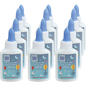 Sparco Washable School Glue - 1.25 fl oz - White - 12 / Box - All-Purpose