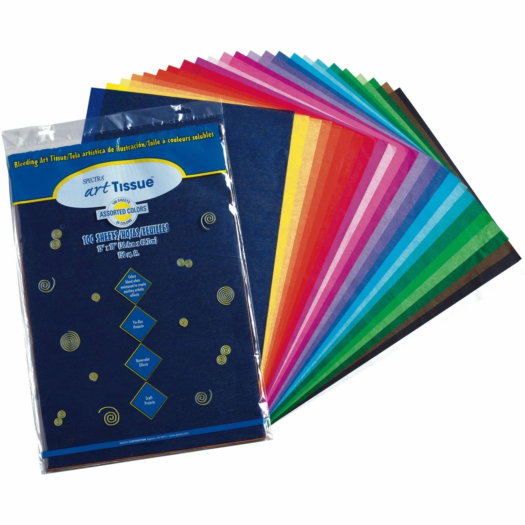Spectra Deluxe Bleeding Art Tissue: Vibrant Craft Paper for Projects - Rolls/Tissue
