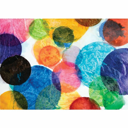 Spectra Deluxe Bleeding Circles: 2250 Pieces x 4’’ - Assorted Colors - Tissue Paper Bag - Art Rolls/Tissue