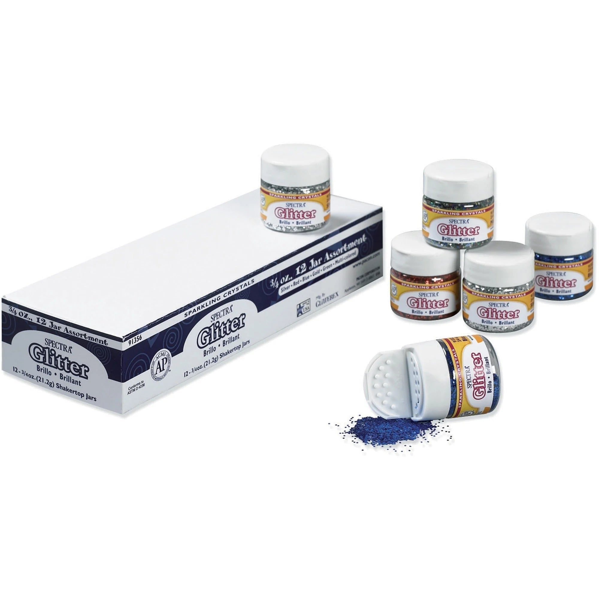 Spectra Glitter Sparkling Crystals - Assorted Colors - 12/Set