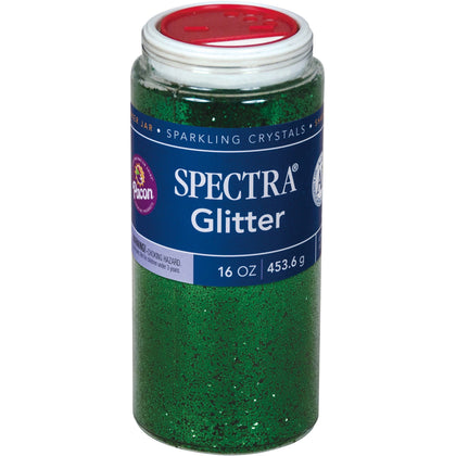 Spectra Glitter Sparkling Crystals - Green Color - 16 oz Jar