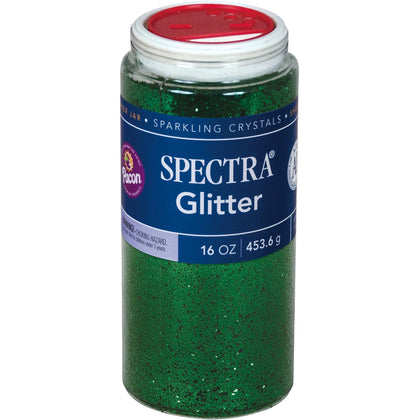 Spectra Glitter Sparkling Crystals - Green Color - 16 oz Jar