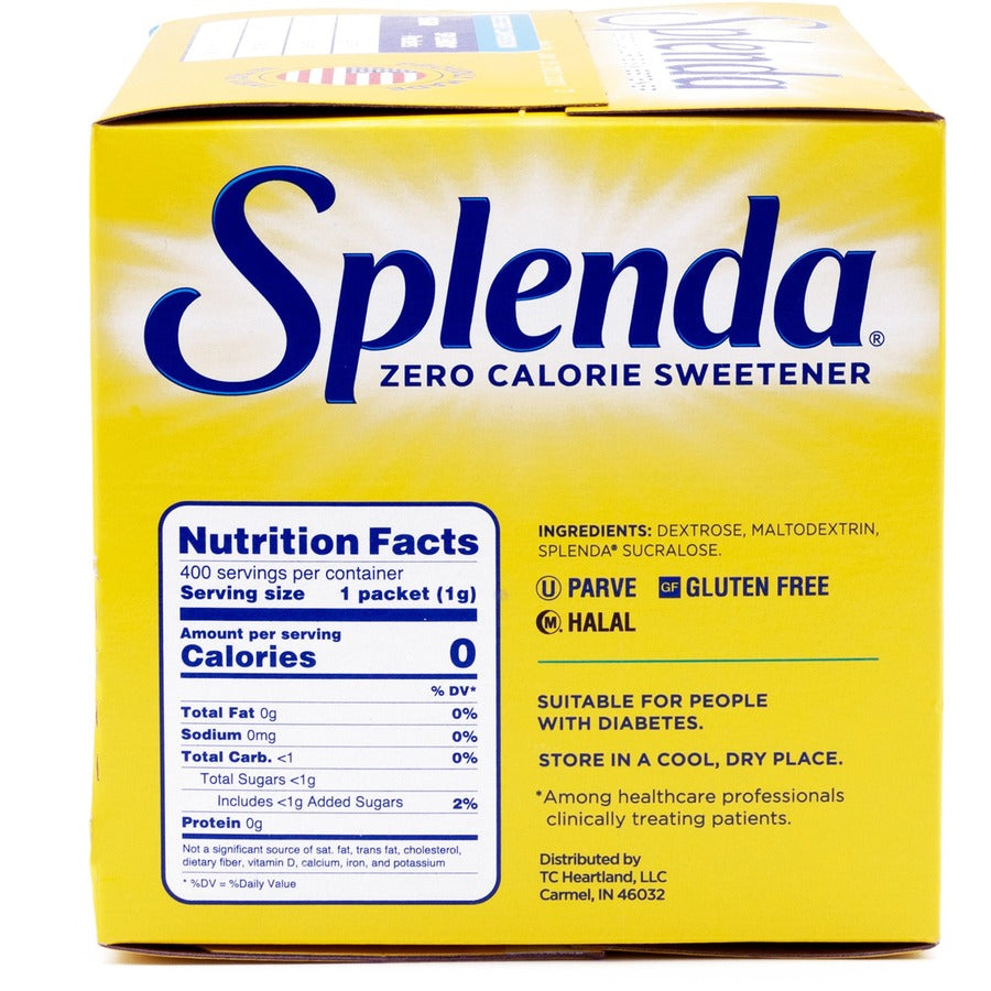 Splenda Single-serve Sweetener Packets - 0.035 oz (1 g) - Artificial - 400 / Box - Condiments