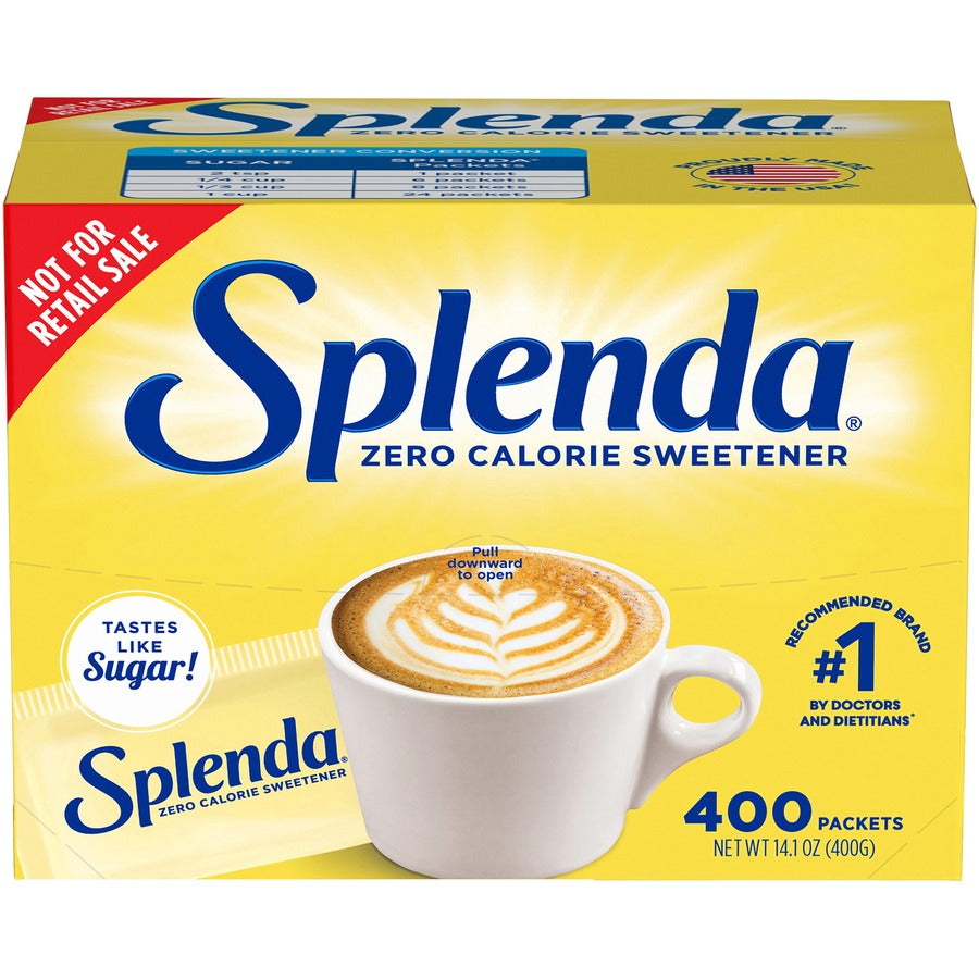 Splenda Single-serve Sweetener Packets - 0.035 oz (1 g) - Artificial - 400/Box - 6 / Carton - Condiments
