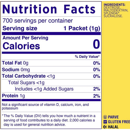 Splenda Single-Serve Sweetener Packets - Artificial - 700/Box - Condiments