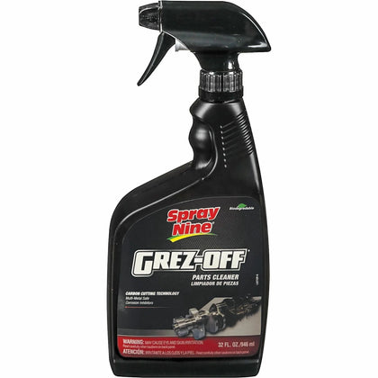 Spray Nine Grez-Off Parts Cleaner Degreaser - Heavy Duty 32 fl oz - Non-Flammable & Odorless - Specialty Cleaners