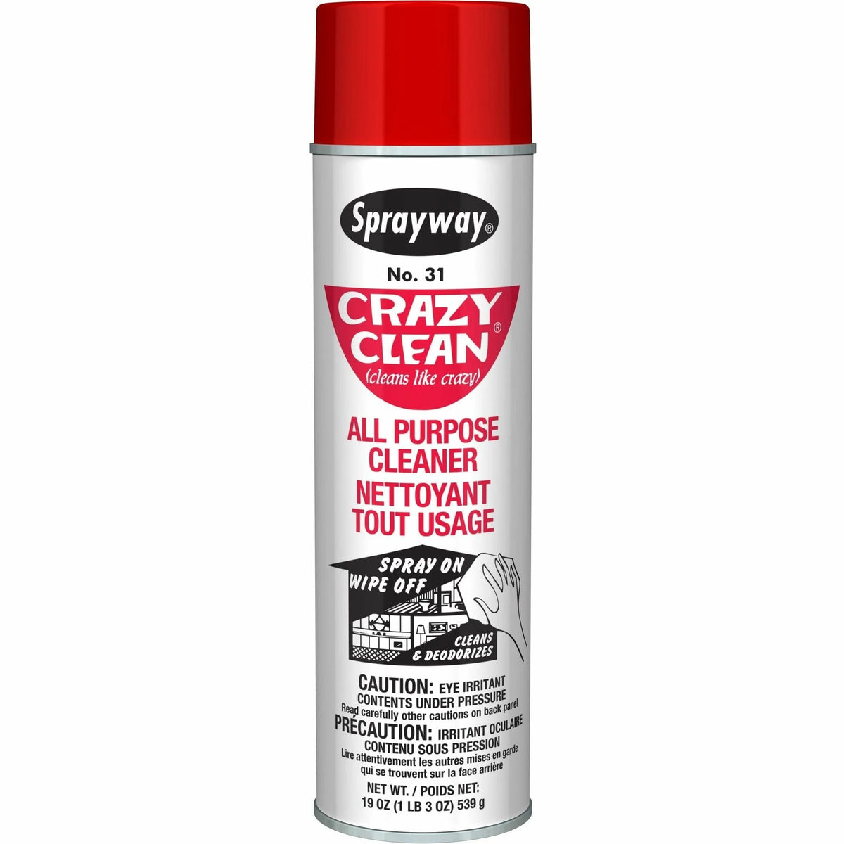 Sprayway Crazy Clean All-Purpose Cleaner - 19 fl oz - Deodorize & Non-abrasive - Multipurpose Cleaners