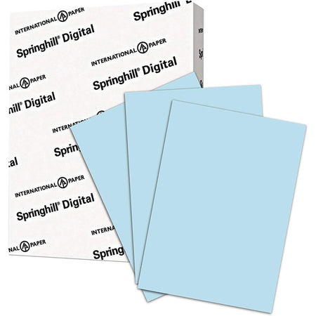 Springhill Blue Cardstock: 92 Brightness 90 lb Letter Size Smooth Finish - Copy & Printer Paper