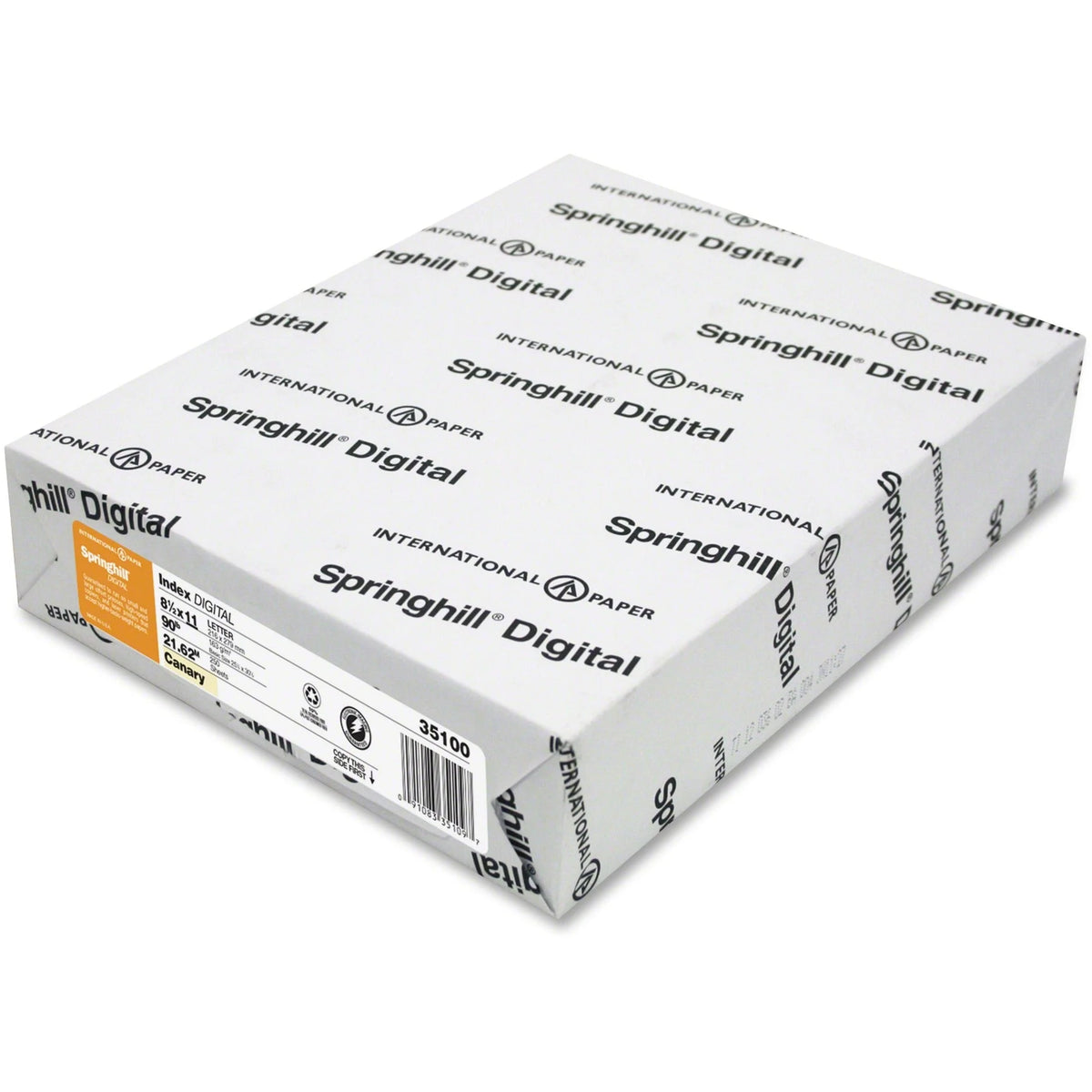 Springhill Multipurpose Cardstock: Canary 92 Brightness 90 lb - Smooth Acid-free - 250/Pack - Copy & Printer Paper