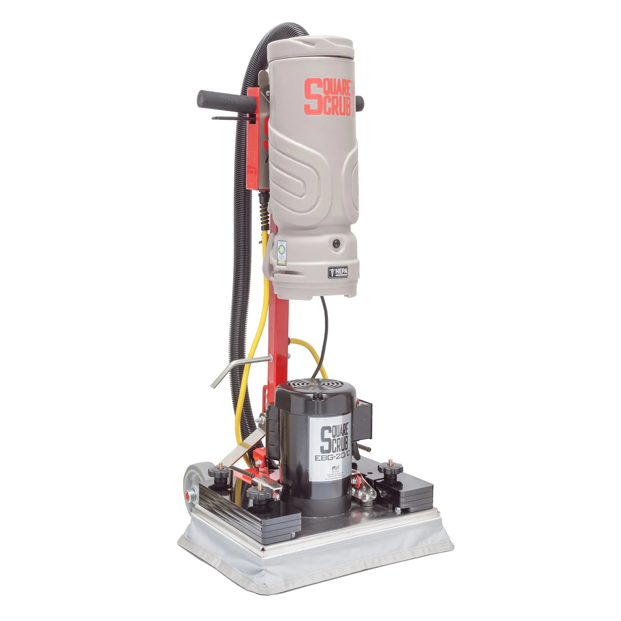 Square Scrub EBG-20/CV PIVOT – Commercial Orbital Floor Prep Machine with HEPA Dry Vac Kit - Pads
