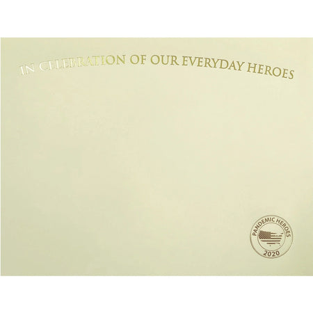 St. James® Premium Certificates - 65 lb - ’Everyday Heroes’ - Ivory/Gold - 25/Pack - & Seals