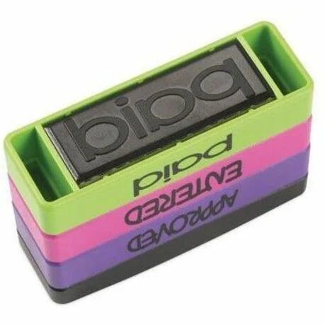 stackSTAMP Message Stamp Set - APPROVED ENTERED PAID - 1.81’’ x 0.63’’ - Assorted - Address & Office Stamps