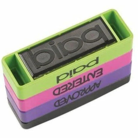 stackSTAMP Message Stamp Set - APPROVED ENTERED PAID - 1.81’’ x 0.63’’ - Assorted - Address & Office Stamps