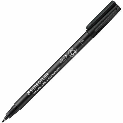 Staedtler Lumocolor Permanent Pens - 0.6mm Fine Marker - Black Ink - 10/Box - Markers & Dry-Erase