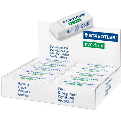 Staedtler PVC-Free Eraser: Latex-Free Smudge-Free - 2.6’’ x 0.5’’ 0.9’’ - 1 Each - Erasers