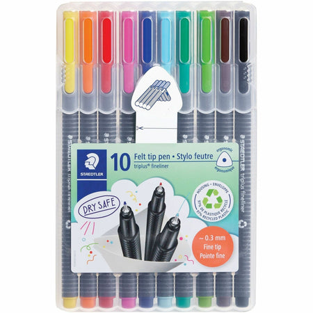 Staedtler Triplus Fineliner 10-piece Porous Point Pens - 2000