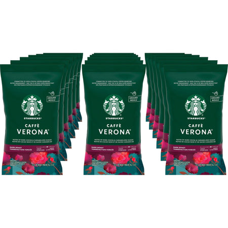Starbucks Caffe Verona Coffee - Rich Dark Roast - 2.5 oz Pouches - 18 Count Box