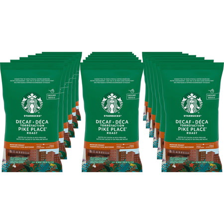 Starbucks Decaf Pike Place Coffee Pack - Medium - 2.5 oz Per Packet - Decaffeinated - 18 / Box