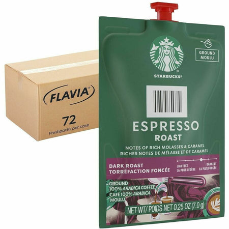 Starbucks Freshpack Espresso Roast Coffee - Compatible with Flavia Barista - 72 / Carton