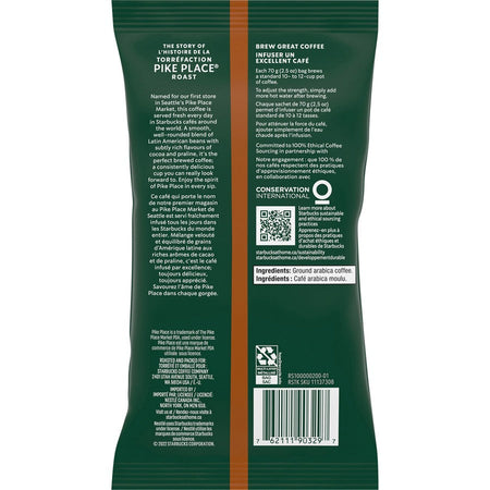 Starbucks Pike Place Medium Roast Coffee - 2.5 oz - 18 / Box