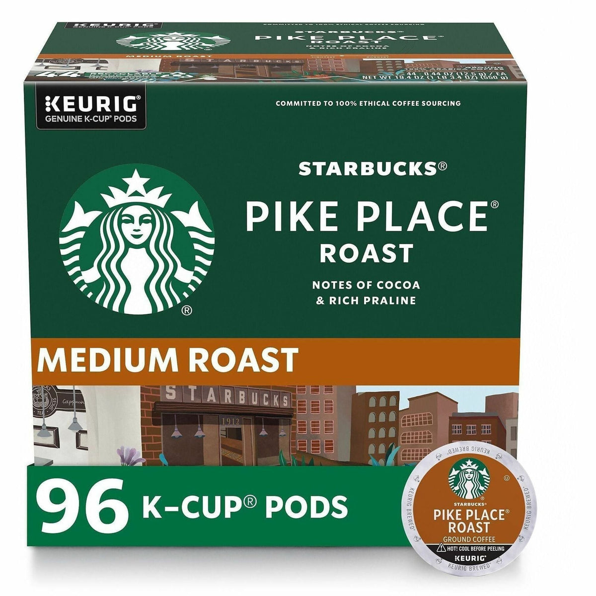 Starbucks® K-Cup Pike Place Roast Coffee - Compatible with Keurig Brewer - Medium - 24/Box