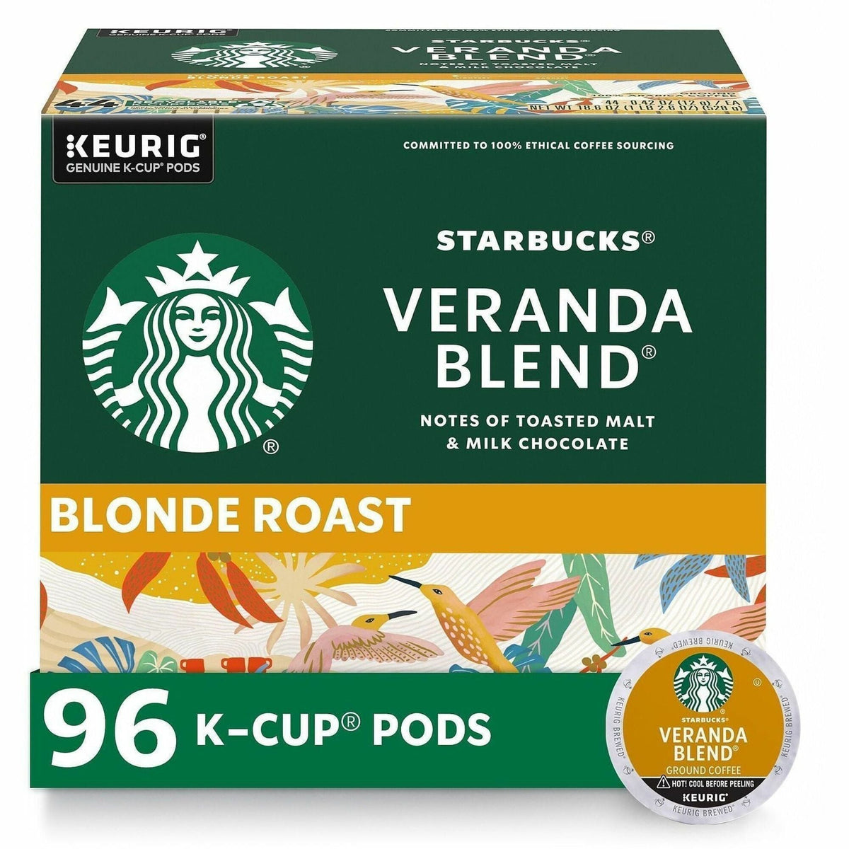 Starbucks® K-Cup Veranda Blend Coffee - Compatible with Keurig Brewer - Light - 24/Box - 4 / Carton