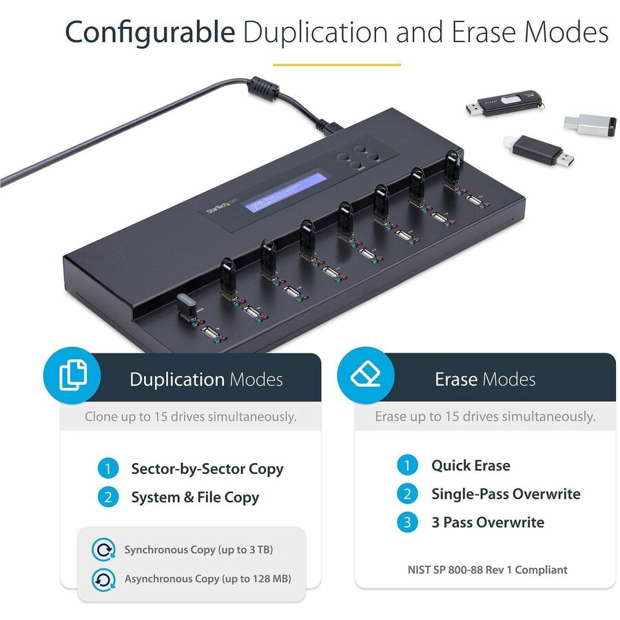 StarTech.com 1:15 Standalone USB Duplicator and Eraser - for USB Flash Drives - Alternate-Image4