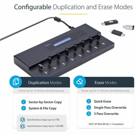 StarTech.com 1:15 Standalone USB Duplicator and Eraser - for USB Flash Drives - Alternate-Image4