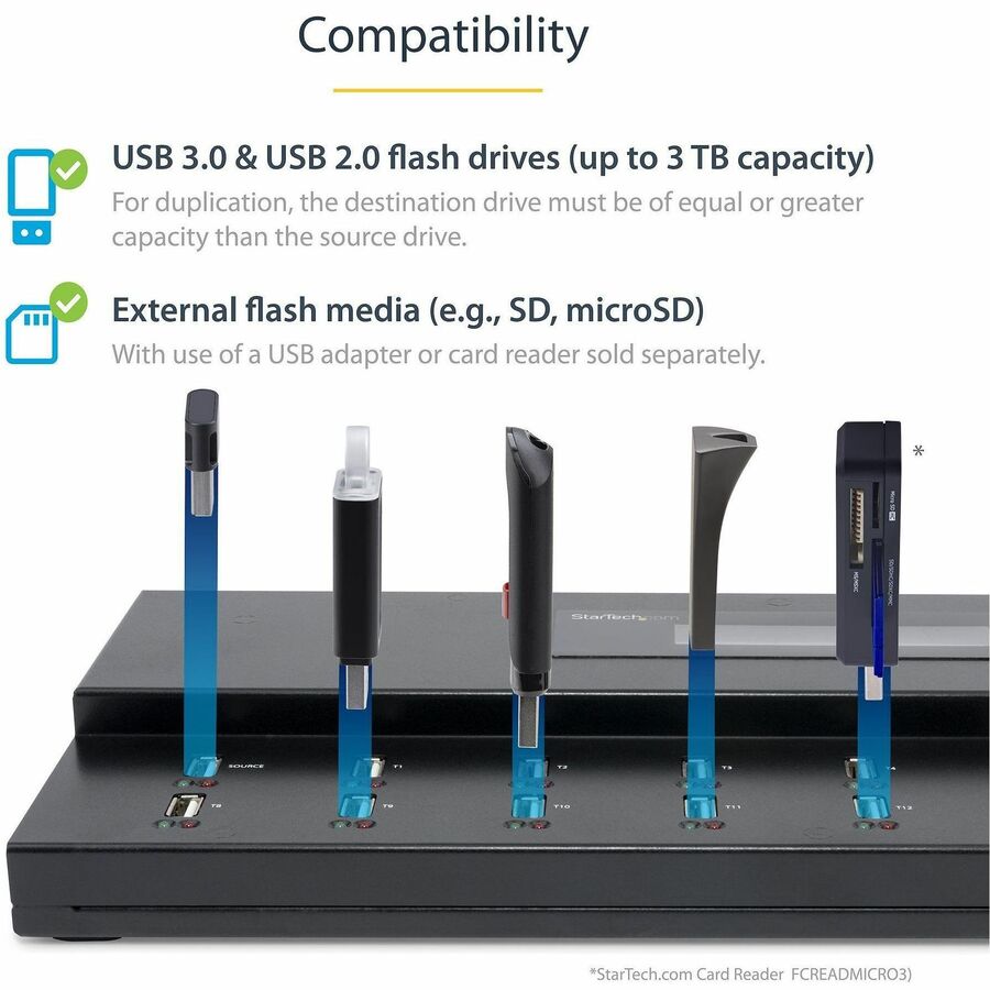 StarTech.com 1:15 Standalone USB Duplicator and Eraser - for USB Flash Drives - Alternate-Image2