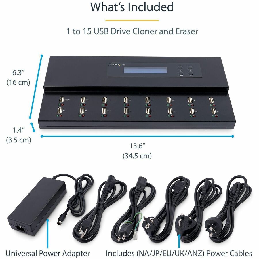 StarTech.com 1:15 Standalone USB Duplicator and Eraser - for USB Flash Drives - Alternate-Image5