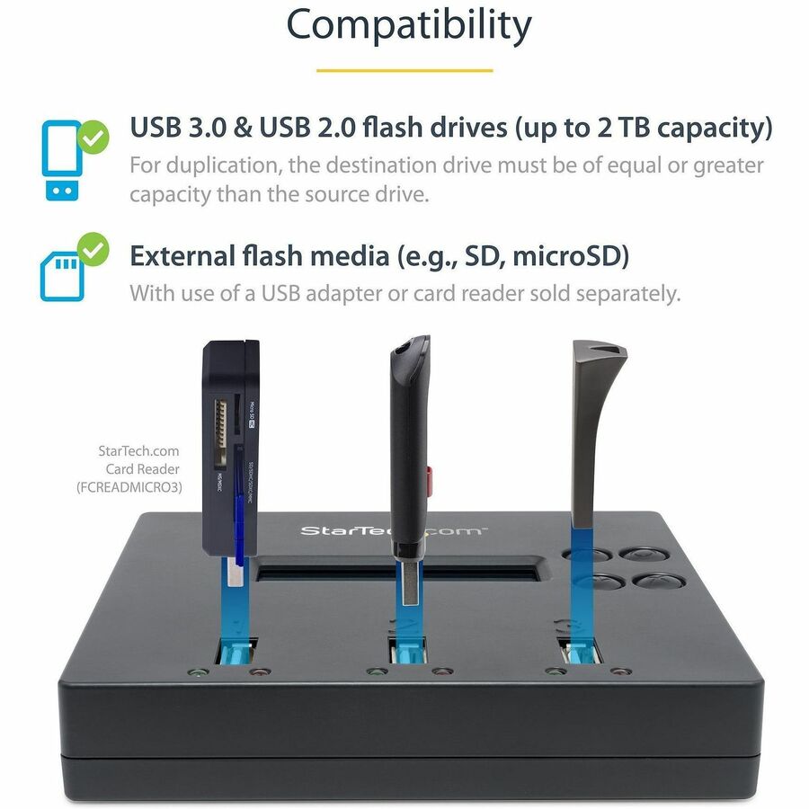 StarTech.com 1:2 Standalone USB 2.0 Flash Drive Duplicator and Eraser - Flash Drive Copier - Alternate-Image2
