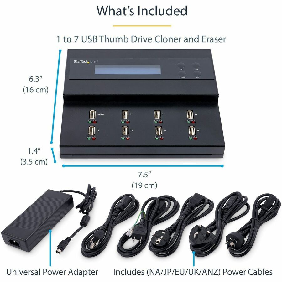 StarTech.com 1:7 Standalone USB Duplicator and Eraser - for USB Flash Drives - Alternate-Image5