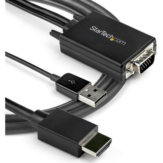 StarTech.com 6 ft. (1.8 m) VGA to HDMI Adapter - USB-Powered - 1080p - Top