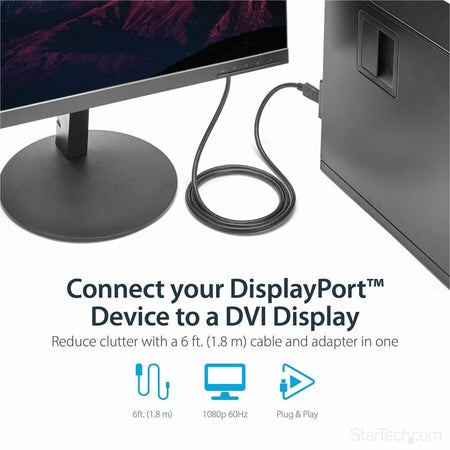 StarTech.com DisplayPort to DVI Video Converter Cable - Alternate-Image1