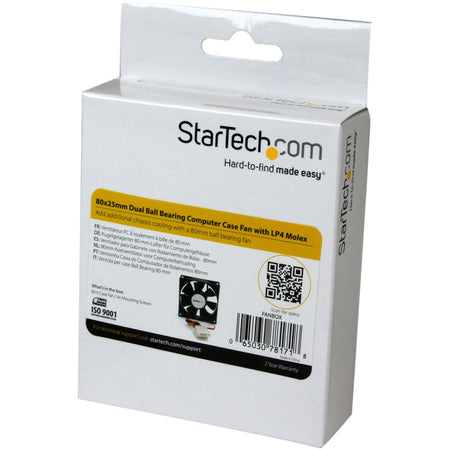 StarTech.com 80mm Dual Ball Bearing CPU Case Fan LP4 - 1 Pack - Alternate-Image1