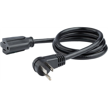 StarTech.com Flat Extension Cord - 3 ft - Black - For Computer TV Lamp - 125V AC - Power Cords & Surge Protectors