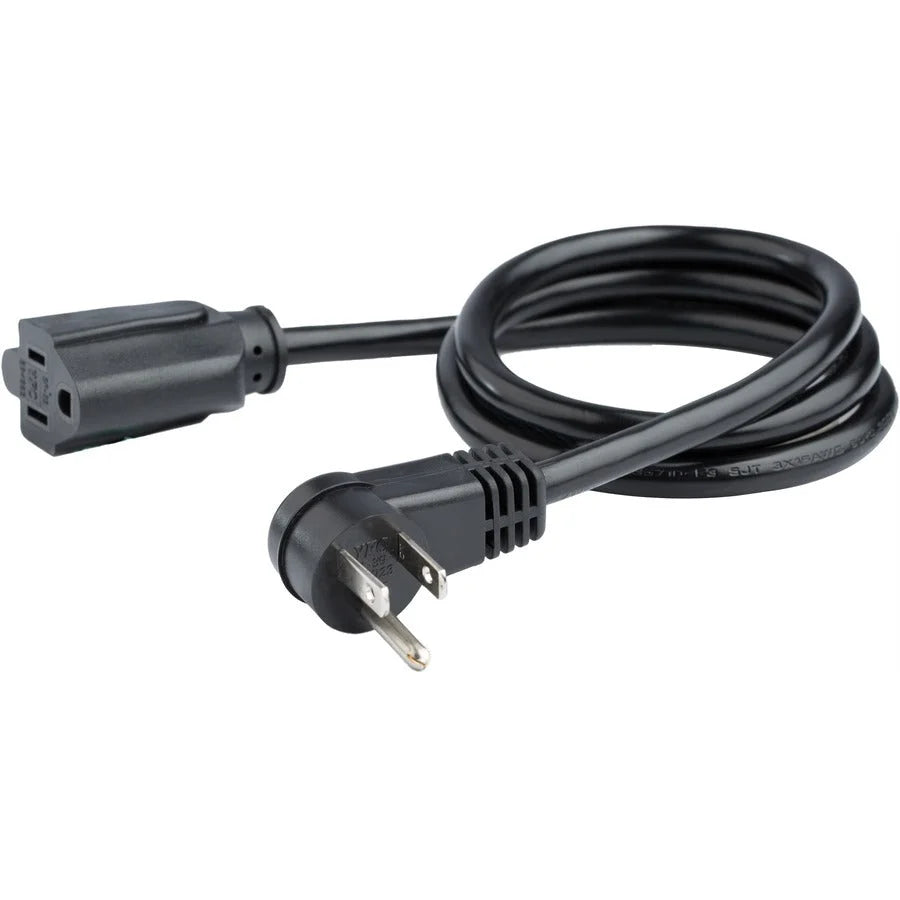 StarTech.com Flat Extension Cord - 3 ft - Black - For Computer TV Lamp - 125V AC - Power Cords & Surge Protectors