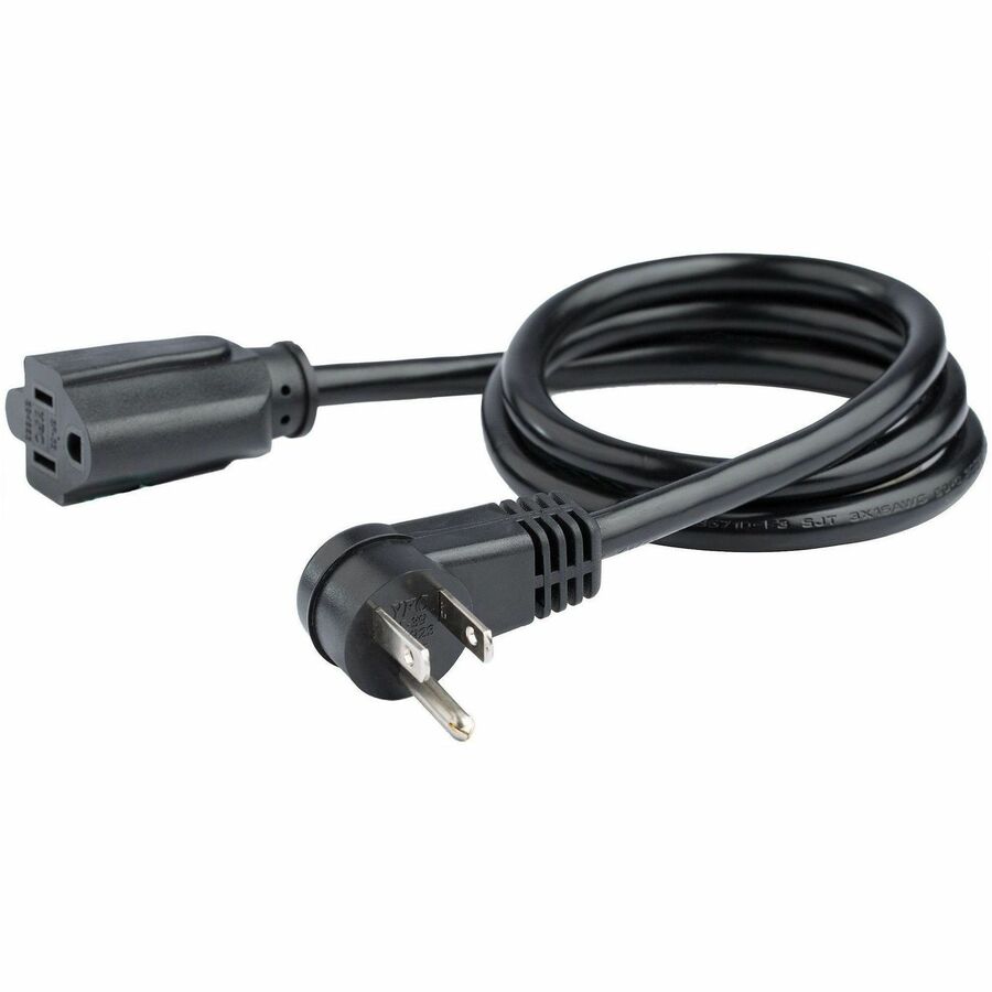 StarTech.com Flat Extension Cord - NEMA 5-15R to NEMA Right-Angle 5-15P - 3 ft. - Alternate-Image2