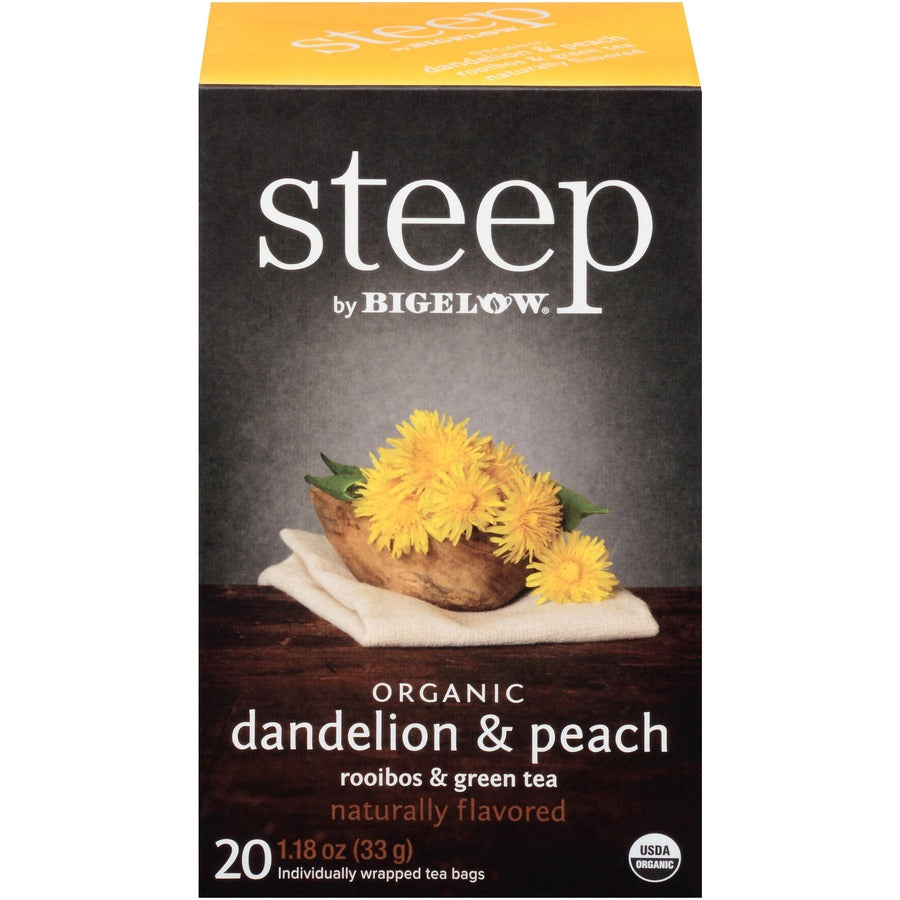 Steep by Bigelow® Organic Dandelion & Peach Rooibos Green Tea Herbal Bag - 1.2 oz