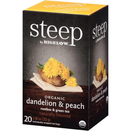 Steep by Bigelow® Organic Dandelion & Peach Rooibos Green Tea Herbal Bag - 1.2 oz