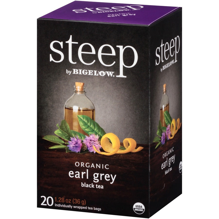 Steep by Bigelow® Organic Earl Grey Black Tea Bag - 1.3 oz - 20 Teabag - GMO Free - Kosher - Box