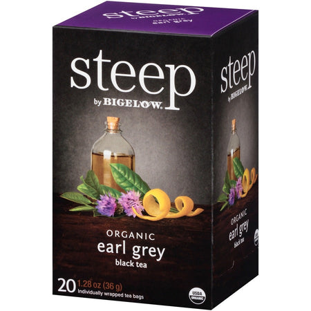 Steep by Bigelow® Organic Earl Grey Black Tea Bag - 1.3 oz - 20 Teabag - GMO Free - Kosher - Box