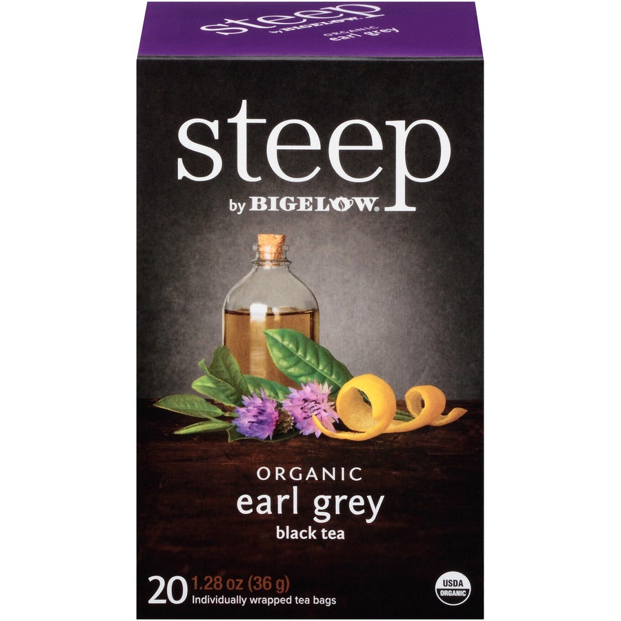 Steep by Bigelow® Organic Earl Grey Black Tea Bag - 1.3 oz - 20 Teabag - GMO Free - Kosher - Box