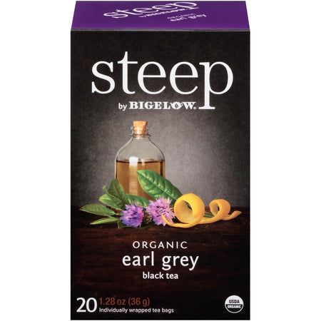 Steep by Bigelow® Organic Earl Grey Black Tea Bag - 1.3 oz - 20 Teabag - GMO Free - Kosher - Box