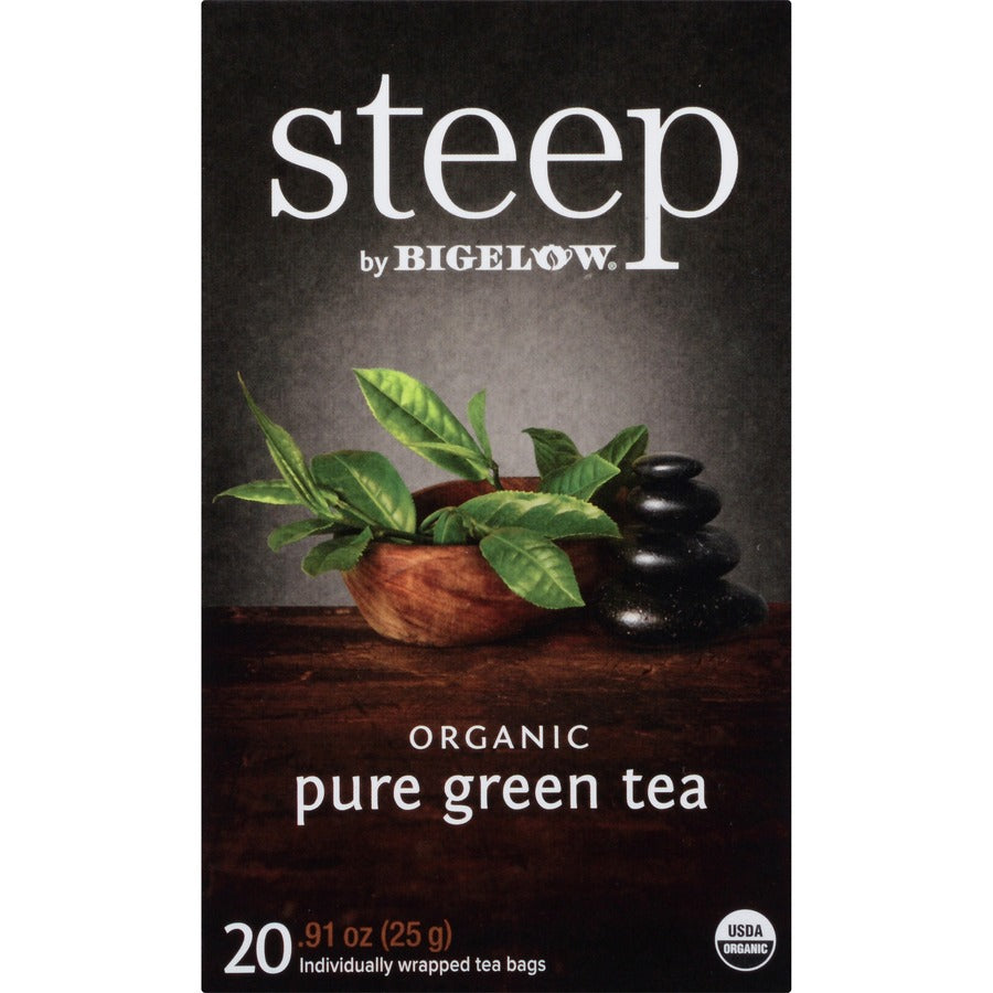 Steep by Bigelow® Organic Pure Green Tea Bag - 20 Teabag - Box