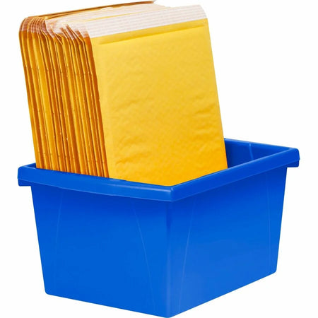 Storex 4-Gallon Storage Bin: Assorted Bright Plastic Bin - Cubbies &