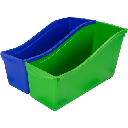 Storex Large Book Bin, Assorted Colors, Set of 5 - Left