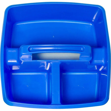 Storex Classroom Caddy: 3-Compartment Organizer Set - Durable Stackable Blue Plastic - Organizers