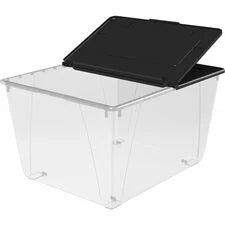 Storex Nesting File Totes - External Dimensions: 22.7’’ Width x 18.3’’ Depth 12.9’’ Height - 60 lb - 16 gal - Flip Top